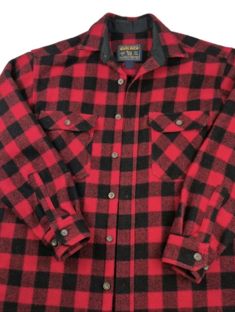 Woolrich Red and Black Buffalo Plaid Lightweight Shirt Jacket Sku0621